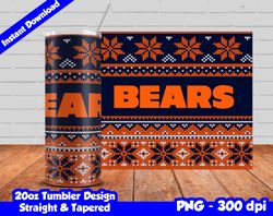 Bears Tumbler Design PNG, 20oz Skinny Tumbler Sublimation Template, Bears Tumbler Straight and Tapered Design,