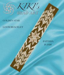 bead loom pattern golden star loom bracelet bead pattern loom bracelet pattern design pdf pattern - instant download