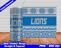 Lions Tumbler Design PNG, 20oz Skinny Tumbler Sublimation Template, Lions Tumbler Straight and Tapered Design,