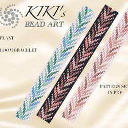Bead Loom pattern, Plant LOOM bracelet bead pattern nature inspired bead loom design PDF pattern - instant download