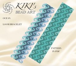 Bead Loom pattern, Ocean LOOM bracelet bead pattern geometric inspired bead loom design set PDF pattern instant download
