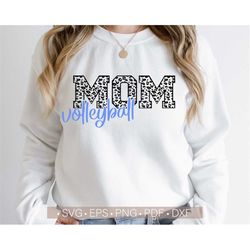 Volleyball Mom Leopard Svg, Volleyball Mom Svg Cut File, Volleyball Shirt Svg Files for Cricut - Cut - Silhouette File,C