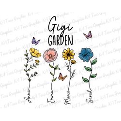 Personalized Gigi's Garden PNG, Birth Month Flowers Clipart, Gigi's Garden Png, Mother's Day Png, Personalized Gift, Mam