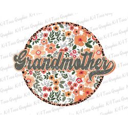Floral Grandmother PNG, Retro Mama Png, Groovy Boho Sublimation, Mom Png, Mama Shirt Design, Mother's Day, Sublimation P