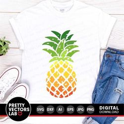 Grunge Pineapple Svg, Summer Cut Files, Beach Svg, Dxf, Eps, Png, Distressed Pineapple Svg, Vacation Clipart, Sublimatio
