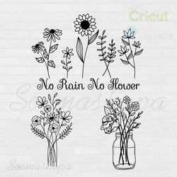 Wildflowers Rain Flowers Series SVG Printable and Compatible with Cricut and Silhoutte