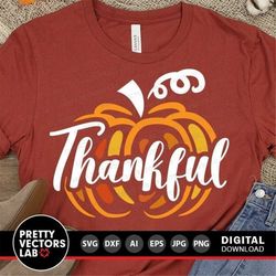 Thankful Svg, Cute Pumpkin Svg, Thanksgiving Svg Dxf Eps Png, Fall Sign Cut Files, Autumn Farmhouse Svg, Home Decor Svg,