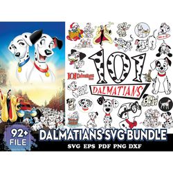 92 Files Dalmatians SVG Bundle, Dalmatian Spots SVG, 101 Dalmatians SVG, Dalmatians PNG, 101 Dalmatians Logo