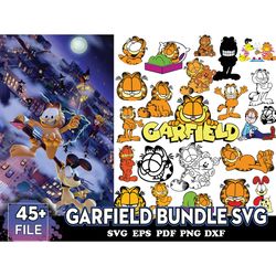 45 Files Garfield Bundle SVG, Garfield PNG, Garfield Logo, Garfield Clipart