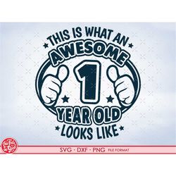 1 year old svg, 1st birthday SVG shirt svg, 1st birthday png, svg, dxf clipart files. 1st birthday shirt decal printable