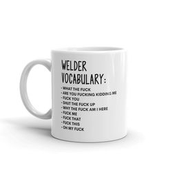 Vocabulary At Work Mug-Rude Welder Mug-Funny Welder Mugs-Welder Mug-Colleague Mug,Welder Gift,Surprise Gift,Workmate Mug