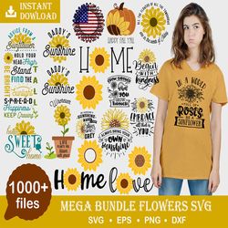1000 Sunflower SVG Bundle, Sunflower PNG, Sunflower Clipart, Sunflower Symbol, Sunflower Quotes, Sunflower Logo