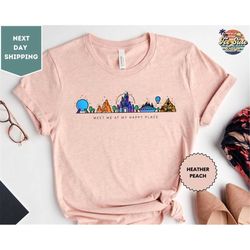 Meet Me at My Happy Place Shirt, Family Vacation Disney Matching Shirt, Disney Trip Shirt, Family Vacation Shirt, Matchi