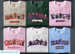Avengers Team Sweatshirt, Marvel Characters hoodie, Iron Man Spider Man, WandaVision Hawkeye Shirt, Matching Superhero s