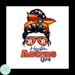 Baseball Houston Astros Girl Svg, Messy Bun Svg, Sport Svg
