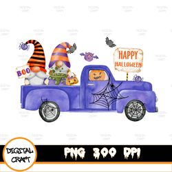 Witch Gnome with Truck Halloween Clipart, Halloween PNG, Halloween Truck PNG, Halloween Gnomes, Halloween Gnome Sublimat