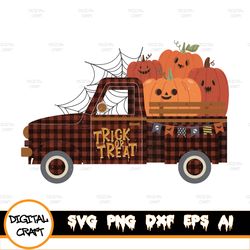 Pumpkin Truck Halloween Sublimation, Trick or Treat truck png, Halloween sublimation designs downloads, pumpkin truck de