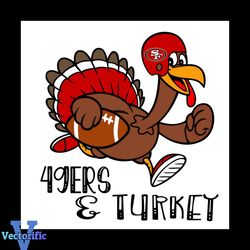 49ers and Turkey Svg, Sport Svg, San Francisco 49ers Turkey Football Team Svg