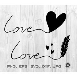 Heart svg, love svg, feathers svg, .Love letter svg.love heart svg,png,dxf,eps,jpg.birds svg,love you svg,cut file,clipa