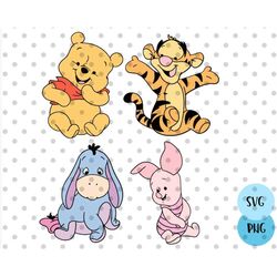 4 Baby Winnie Friends SVG Bundle