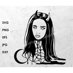Pagan SVG, Witch SVG, Magic girl SVG, Witchcraft svg png dxf eps, woman svg, gothic svg, pdf cricut cutting file, png, d