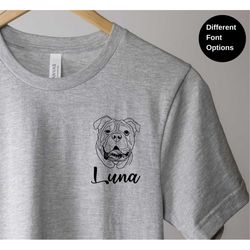 Custom Dog Face Shirt, Personalized Dog Face Tshirt, Dog Name Crewneck, Custom Dog Mom Shirt, Dog Dad Gift for Pet, Gift