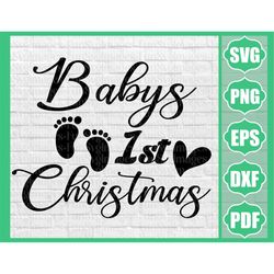 Baby's 1st christmas svg, baby christmas svg, first christmas svg, newborn christmas svg, hand lettered svg, baby christ