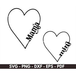 Mama and Mini SVG, Mom and mini PNG, mama and me svg cut file, Mothers day t shirt svg, cricut cut files, Instant downlo