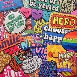 "good words" 50pcs scrapbooking decor stickers gift pack modern art home vinyl decals phone laptop suitcase stickers