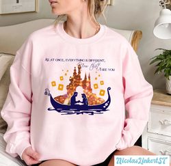 Everything is different now that I see you, Tangled Couple Sweatshirt, Rapunzel and Flynn tee, Matching Couple hoodie, D