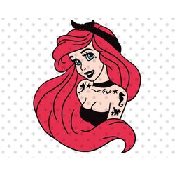 Punk Goth Princess SVG, goth svg, punk svg, punk princess svg, mermaid princess svg