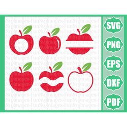 Teacher Apple SVG Bundle Clipart, Teacher Svg, School Svg, Silhouette Cut Files, Gift for teachers svg, School shirt svg