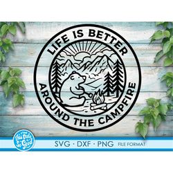 Camping svg, campfire svg, files for cricut. Bear mountains Svg, Png, dxf files. Marshmallows cut file clipart campfire