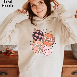 Ho Ho Ho Retro Christmas Sweatshirt, 70s Vintage Christmas Sweater, Cute Xmas Sweatshirts, Womens Christmas Shirts, Chri