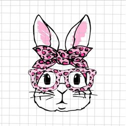 Bunny Face Leopard Glasses Headband Svg, Rabbit Leopard Glasses Svg, Bunny Rabbit Easter Day Svg, Bunny Bandana Heart Sv