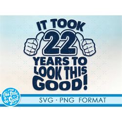 Funny 22nd birthday SVG png. Turning 22 birthday svg cut Files, 22 years old svg cut file for cricut. 22nd birthday png