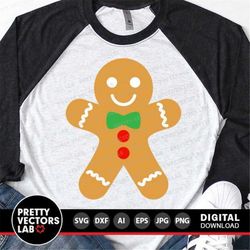 Christmas Svg, Gingerbread Man Svg, Gingerbread Svg, Dxf, Eps, Png, Kids Cut Files, Holiday Cookies Clipart, Winter Svg,