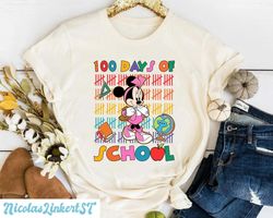 Retro 100 Days Of School Shirt, Minnie 100 Days Of School Shirt, Disney Student Shirt, Disneyworld School Shirt, Matchin