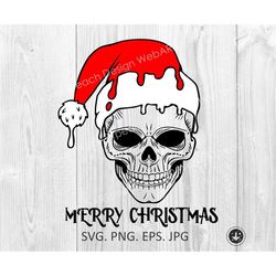skull santa hat svg file,skull svg file skull with hat svg,merry christmas skull file,clipart,skull cut file,skeleton sv