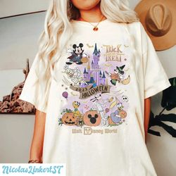 Retro Disney Halloween 2023 Shirt, WDW Trick or Treat Comfort Colors Shirt, Mickey and Friends Shirt, Magic Kingdom Shir