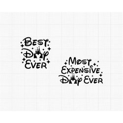 Best Day Ever, Most Expensive Day Ever, Mickey Minnie Mouse, Matching, Couple, Vacation, Funny, Svg and Png Formats, Cut