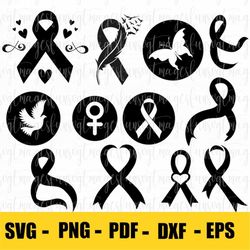 Awareness Ribbon SVG, Breast Cancer SVG, Cancer Ribbon SVG, Survivor Ribbon Svg, File For Cricut, For Silhouette, Cut Fi