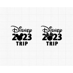 2023 Trip, Family Vacation, Mickey Minnie Mouse, Ears Head Bow, Svg Png Dxf Formats, Cut, Cricut, Silhouette
