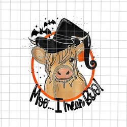 Moo I Mean Boo Png, Cow Witch Halloween Png, Cow Halloween Png, Funny Quote Halloween Png