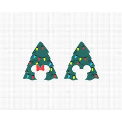 Christmas Tree, Lights, Mickey Minnie Mouse, Couple, Matching, Svg and Png Formats, Cut, Cricut, Silhouette, Instant Dow