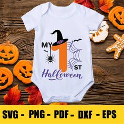 my 1st halloween svg, halloween girl svg, first halloween svg, spider svg, halloween costume, baby halloween shirt, svg