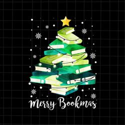 Merry Bookmas Tree Png, Reading Lover Christmas Png, Bookmas Xmas Tree Png, Book Tree Christmas Png, Book Christmas Png
