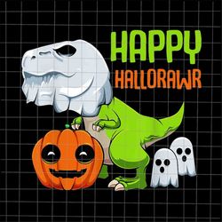 Happy Hallorawr Png, Ghost Dinosaur T Rex Png, Dinosaur Halloween Png, Kids Boy Ghost Dinosaur Png, T-Rex Halloween Png