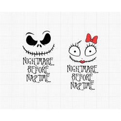 Halloween, Jack and Sally, Nightmare Before Naptime, Svg and Png Formats, Cut, Cricut, Silhouette, Instant Download