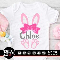 Bunny Svg, Easter Bunny Cut Files, Bunny Ears and Feet Svg Dxf Eps Png, Baby Girl Svg, Kids Shirt Design, Rabbit Clipart